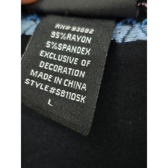 LIV Los Angeles Large Black Floral Embroidered Boho Casual Top Johnny Was - Picture 7 of 8